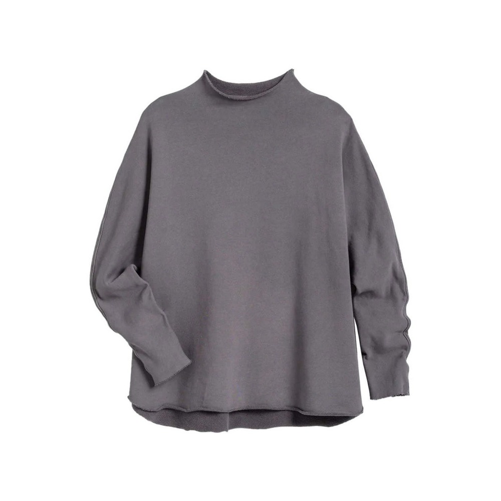 Frank & Eileen Effie Capelet Elephant Triple Fleece Funnel Neck Sweatshirt Sz M